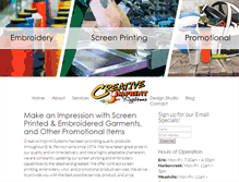 Tablet Screenshot of creativeimprintsystems.com